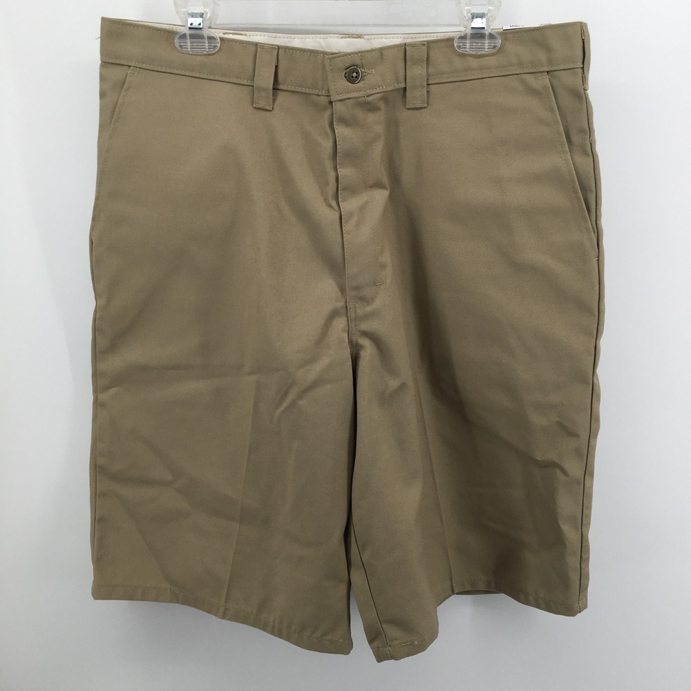 Dickies Shorts Mens 36 Khaki Tan Flat Front Loose Fit Durable Work Casual